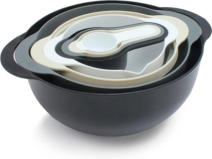 COOK WITH COLOR 8 Piece Nesting Bowls with Measuring Cups Colander and Sifter Set - Includes 2 Mi... | Amazon (US)
