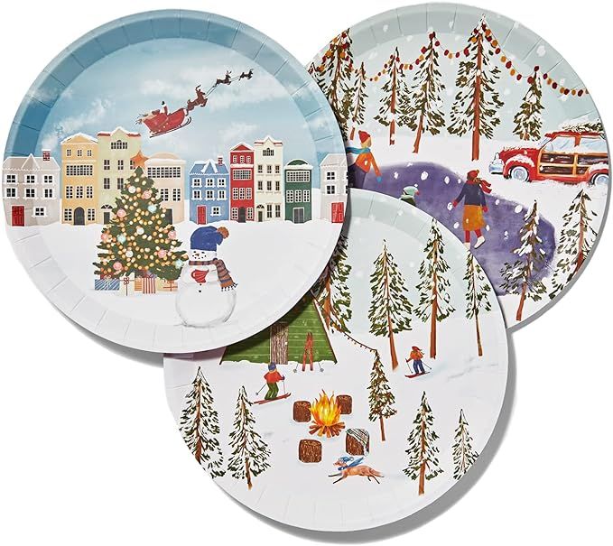 Coterie Winter Wonderland Paper Plates for Christmas Party, Holiday Party, Winter Party, Kids Bir... | Amazon (US)