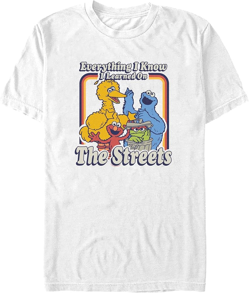 Fifth Sun Sesame Men's Everything I Know I Learned on The Streets Short Sleeve Crew Tee | Amazon (US)