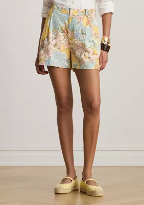 Lauren Ralph Lauren Women's Floral Pleated Linen Shorts | Belk