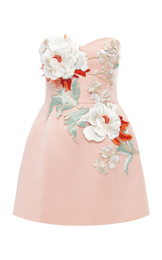 Rosario Floral-Appliquéd Crepe Mini Dress | Moda Operandi (Global)