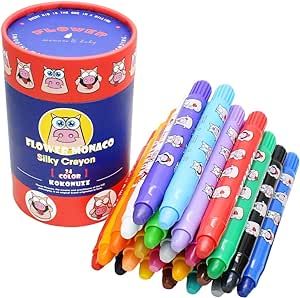 Lebze Washable Jumbo Crayons for Toddlers, 24 Colors Non Toxic Twistable Kokonuzz Silky Crayons S... | Amazon (US)