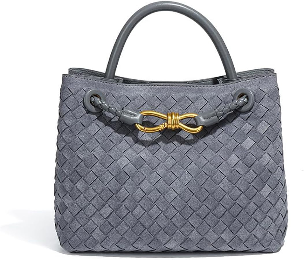 Woven Tote Bag for Women Leather Shoulder Handbag Designer Top Handle Purses | Amazon (US)