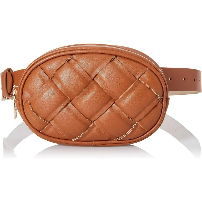 Steve Madden Basket Weave Belt Bag, Cognac Medium | Walmart (US)