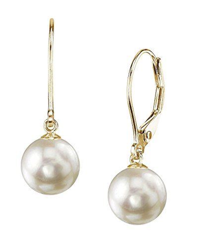Akoya Cultured Pearl Earrings for Women with 14K Gold Leverbacks in AAA Quality - THE PEARL SOURCE | Amazon (US)