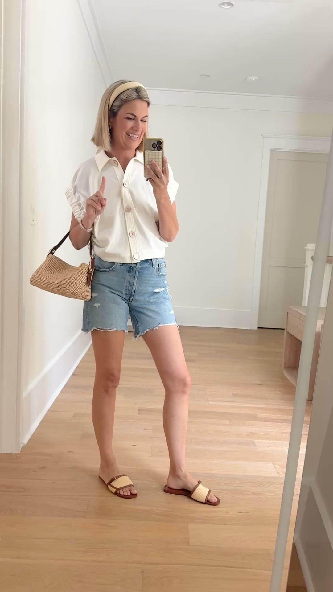 I sized up one in these denim shorts to 28. They’re a mid thigh length which is perfect for me!  Small top. Sandals true to size.

#LTKmomlife #LTKootd #LTKgrwm