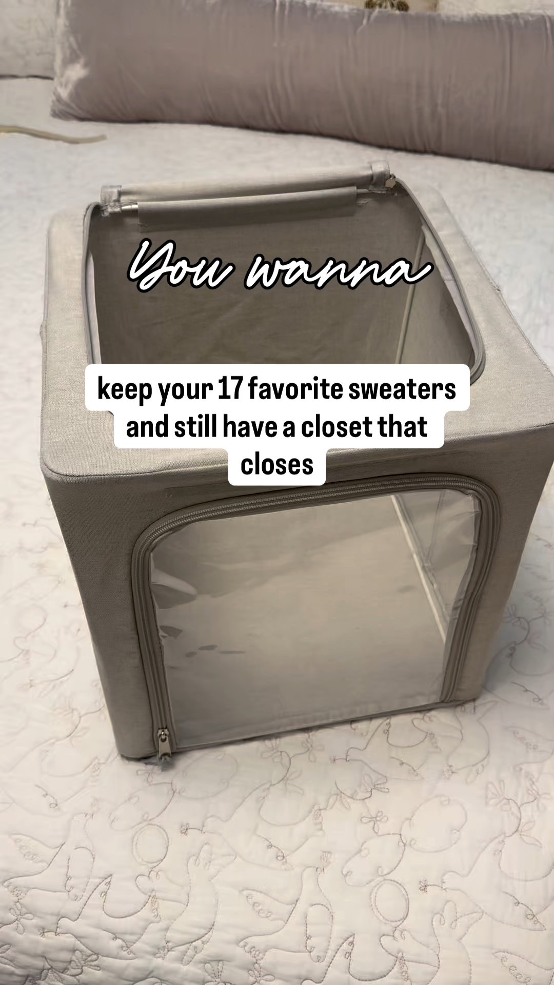 Don’t tell me to declutter my sweaters… Just show me how to store them smarter. I got you.

Here’s the fix:
Reconfigure the space, not the sweaters
Use clear and stackable sweater boxes like these in empty space. 
The result? You can keep everything visible without chaos and your doors close 🙌

A smarter setup that lets you keep what you love and still feel organized.

I purchased size small from target but I’ve also included similar options from other stores.

#LTKHome #LTKmomlife #LTKootd