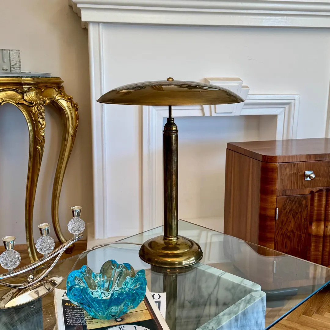 Art Deco Table Lamp, Europe 1930s / Brass Lamp / Banker Lamp / Art Deco Brass Lamp / Bauhaus Tabl... | Etsy (US)