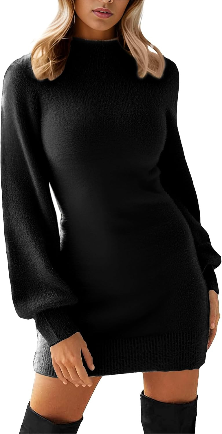 GRECERELLE 2026 Womens Fall Winter Mock Neck Mini Pullover Sweater Dress | Amazon (US)