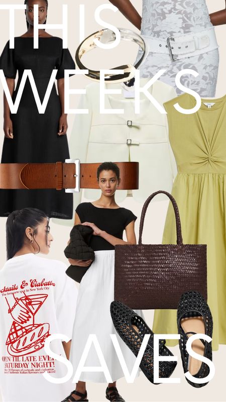 This week’s saves from the UK and US high street with peices that make for the perfect Wedding Guest Dress, Spring, Spring Dress, Spring Capsule, and some spring esssential accessories such as leather woven bag and 90s style statement leather belt 

#LTKSeasonal #LTKstyletip #LTKitbag