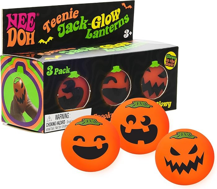 Schylling Needohween Teenie Jack Glow Lantern - Glow in The Dark Pumpkin Faces 3 Pack | Amazon (US)