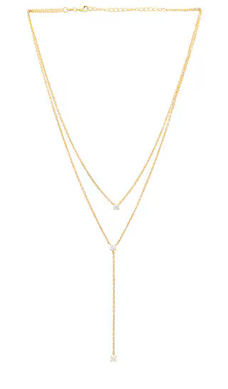 Solitaire Layered Lariat in Gold | Revolve Clothing (Global)