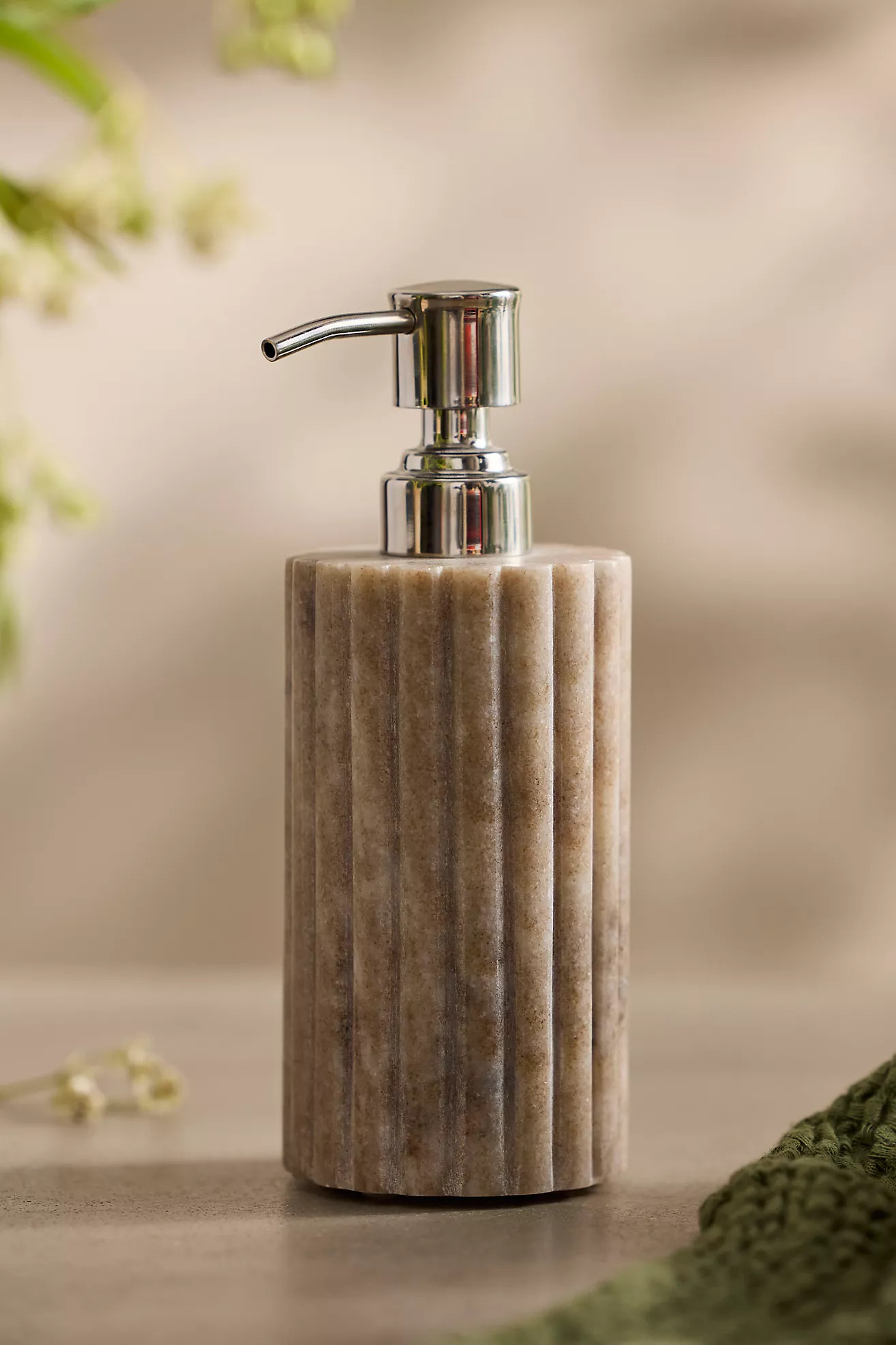 Scalloped Grey Marble Pump Dispenser | Terrain