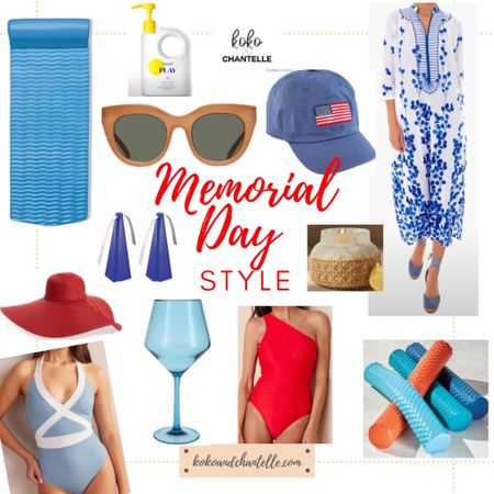 Memorial Day swim party in style! Kaftan! American flag hat! Floppy hat! Pool floats! 

#LTKSeasonal #LTKhome #LTKswim