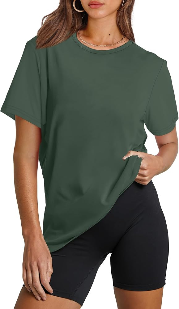 OFEEFAN Workout Tops for Women UPF 50+ Breathable Quick Dry Loose Fit T Shirt Outdoor Yoga Runnin... | Amazon (US)
