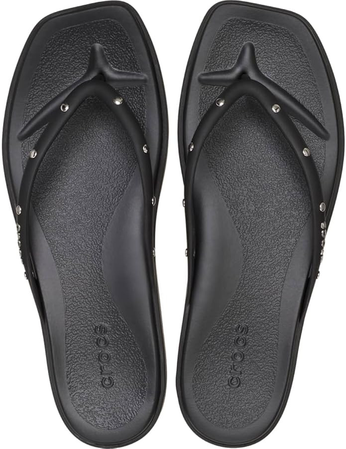 Crocs Women's Miami Flip Flops | Square Toe Flat | 360 Degree Comfort | Croslite Foam Footbed | Amazon (US)