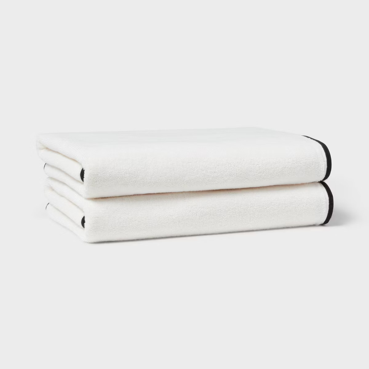 1pc Luxe Border Stitch Hand Towel Black/White - Threshold™ | Target