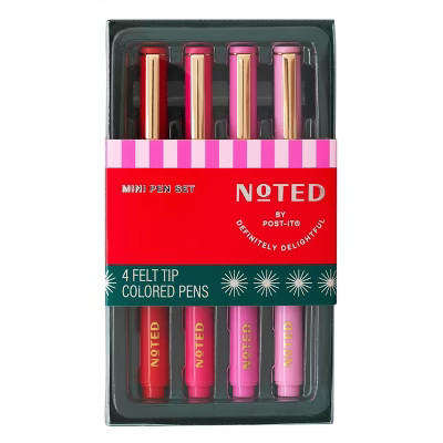 Noted by Post-it 4pk Ho Ho Whoa Mini Pens Warm Gifting | Target