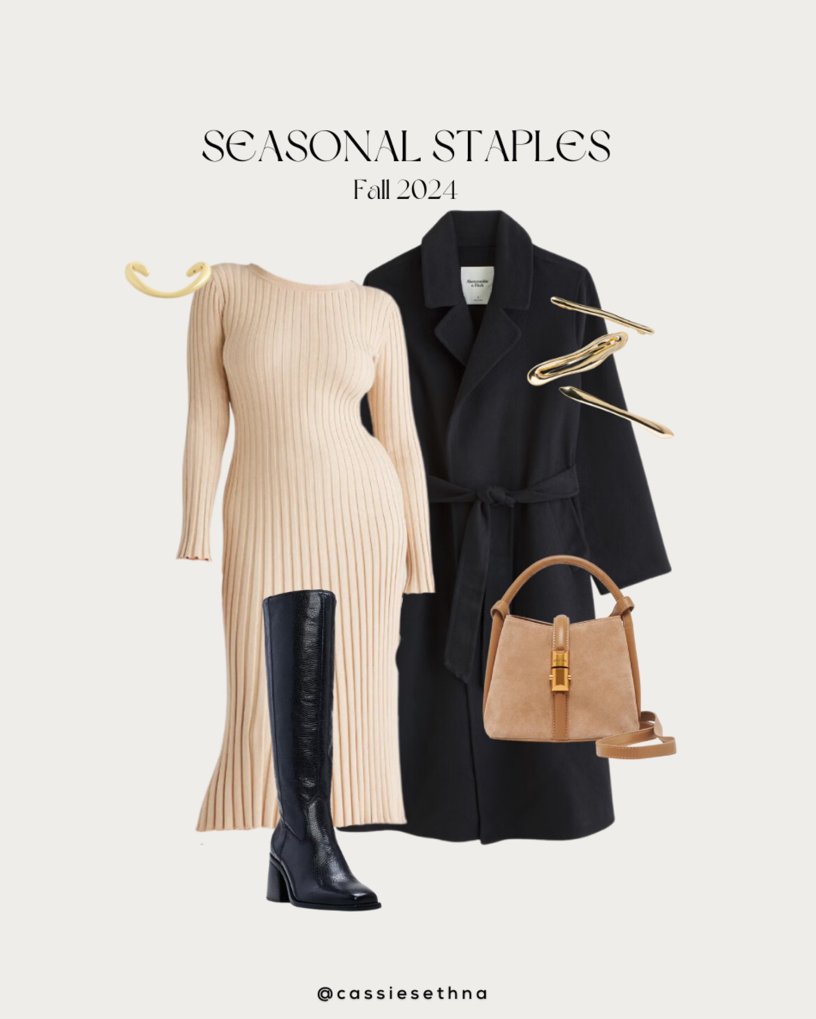 Fall outfit with sweater dress and boots! This is a part of my Seasonal Staples Guide, now live on cassiesethna.com 🤍

#LTKSeasonal #LTKFallSale #LTKStyleTip