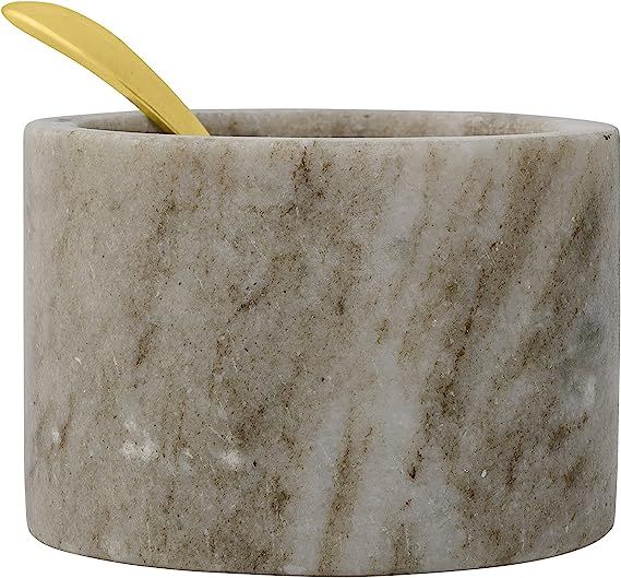 Bloomingville A45304105 3-inch Marble Salt Cellar with Brass Spoon | Amazon (US)