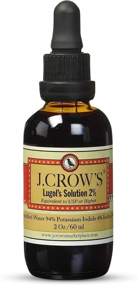 J.CROW'S® Lugol's Solution of Iodine 2% 2 oz (1 Bottle) – Premium Potassium Iodide Liquid, Sup... | Amazon (US)