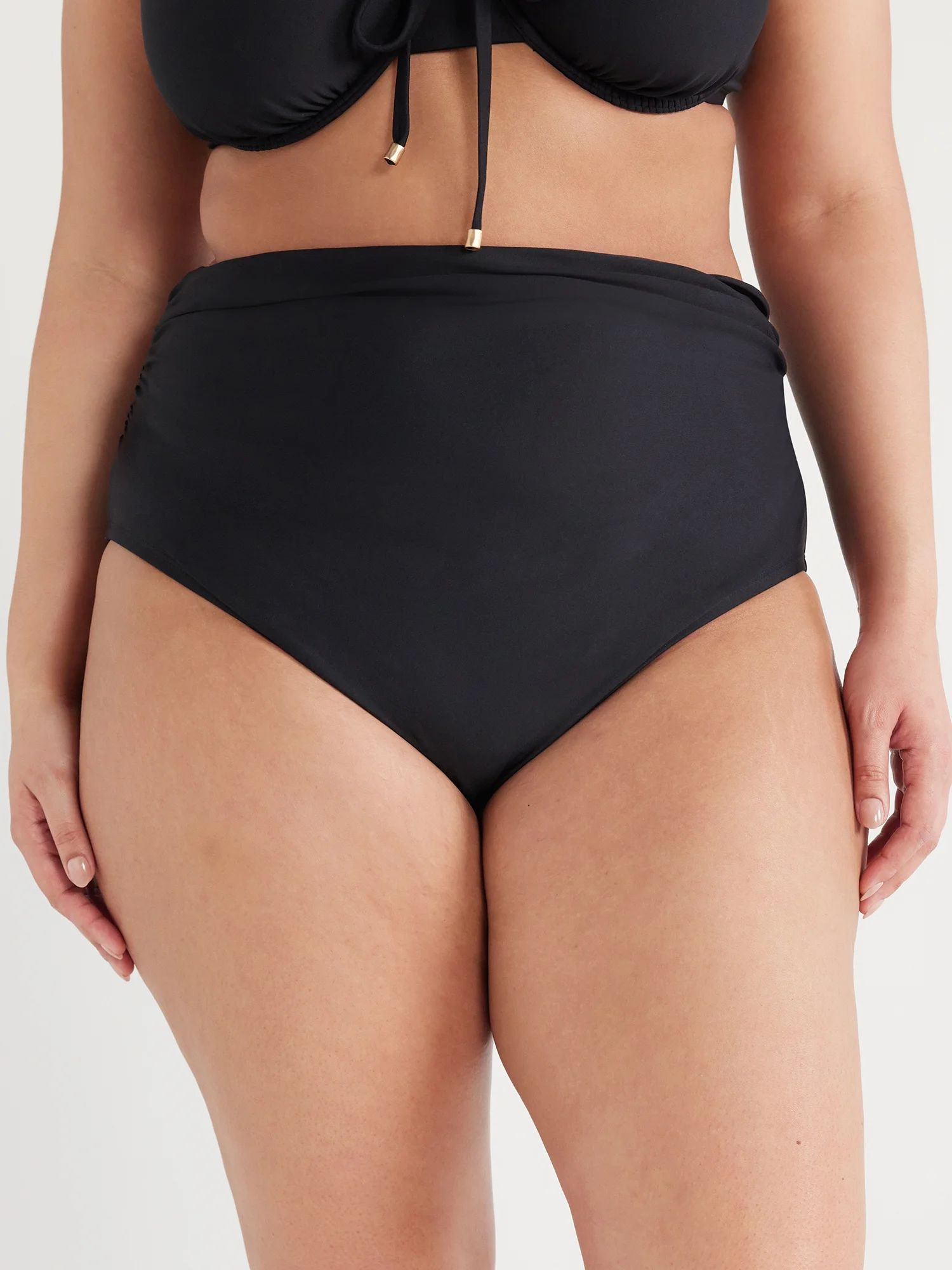 Time and Tru Women's and Women's Plus Ruched Slimming Bikini Bottoms, Sizes S-3X | Walmart (US)