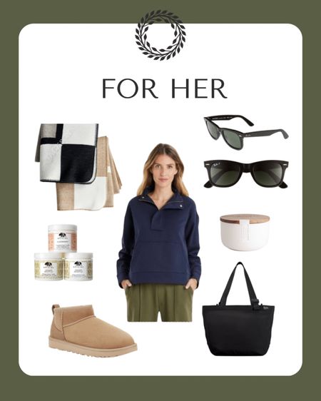 Gifts for her, Ugg boots, sweatshirt, candle, Ray-Ban sunglasses, throw blankets, Lululemon tote. 

#LTKCyberweek #LTKGiftGuide #LTKHoliday