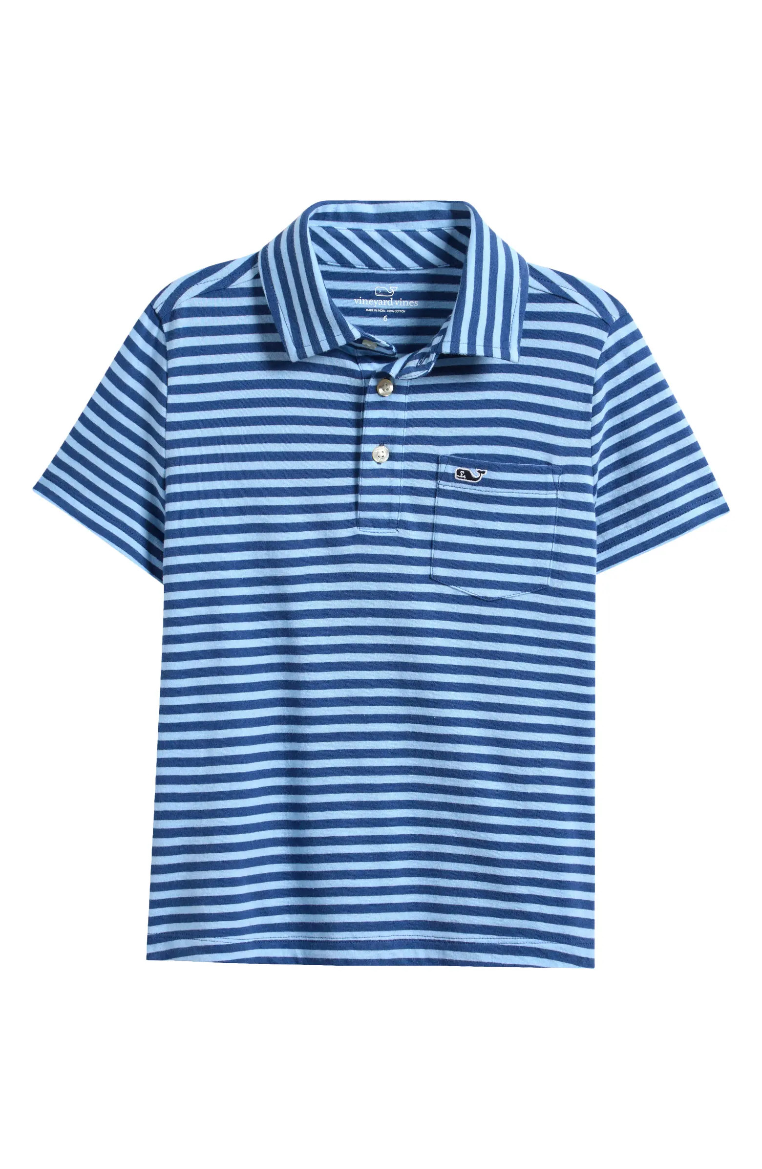 Kids' Island Stripe Pocket Polo | Nordstrom
