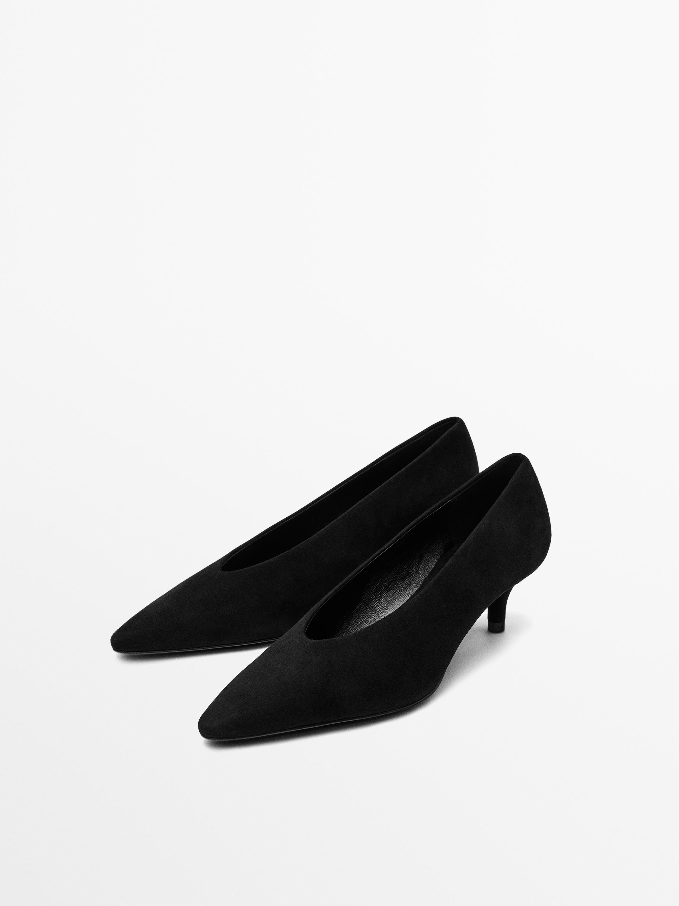 Chaussures à talon en daim | Massimo Dutti FR
