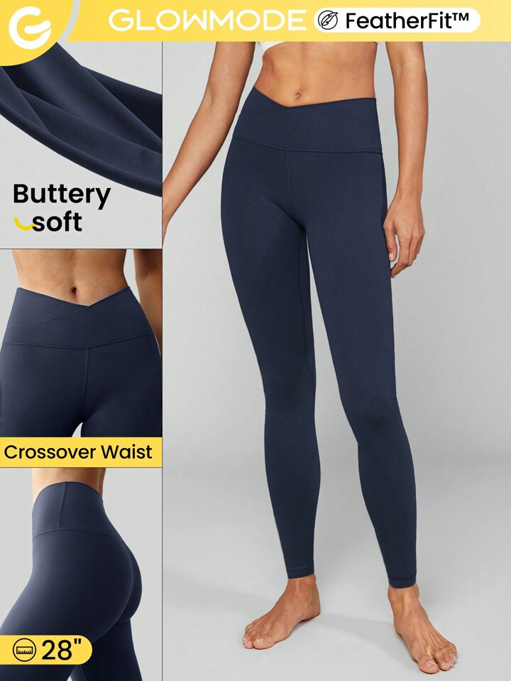 GLOWMODE 28" FeatherFit™ Crossover Leggings | SHEIN