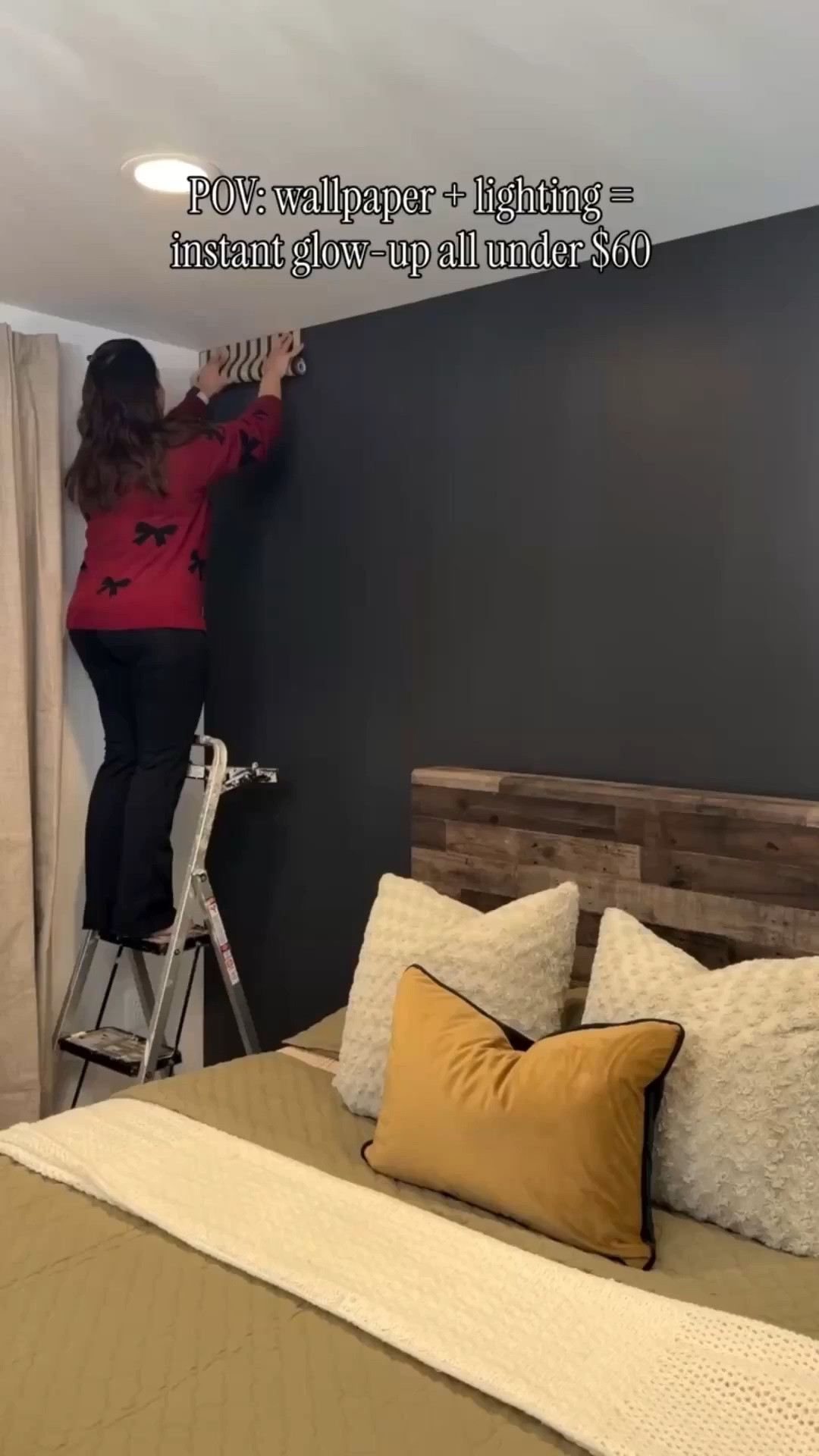 The wood slats peel and stick wall paper and accent lights are one of my bestsellers of 2025! These Instantly elevated our bedroom! All under $60 

My son’s bedroom wall was all black & we wanted to elevate it with wooden slats but I wasn’t sure how it will look! So we tried using the wooden slats look peel and stick wallpaper and we absolutely love how it turned out. You can do the entire wall, just behind the bed or behind the nightstands. The wallpaper comes in other colors, It’s easy to install and remove the wallpaper. I did this all by myself in 30 mins and of course for the extra glow-up I used the peel and stick accent lights instead of table lamps! @amazonhome @amazon @wayfair 

Amazon Home Finds
Home decor hacks
how to decorate my bedroom on a budget 
easy DIY
Found it on Amazon Home Decor Ideas
Home Inspiration
