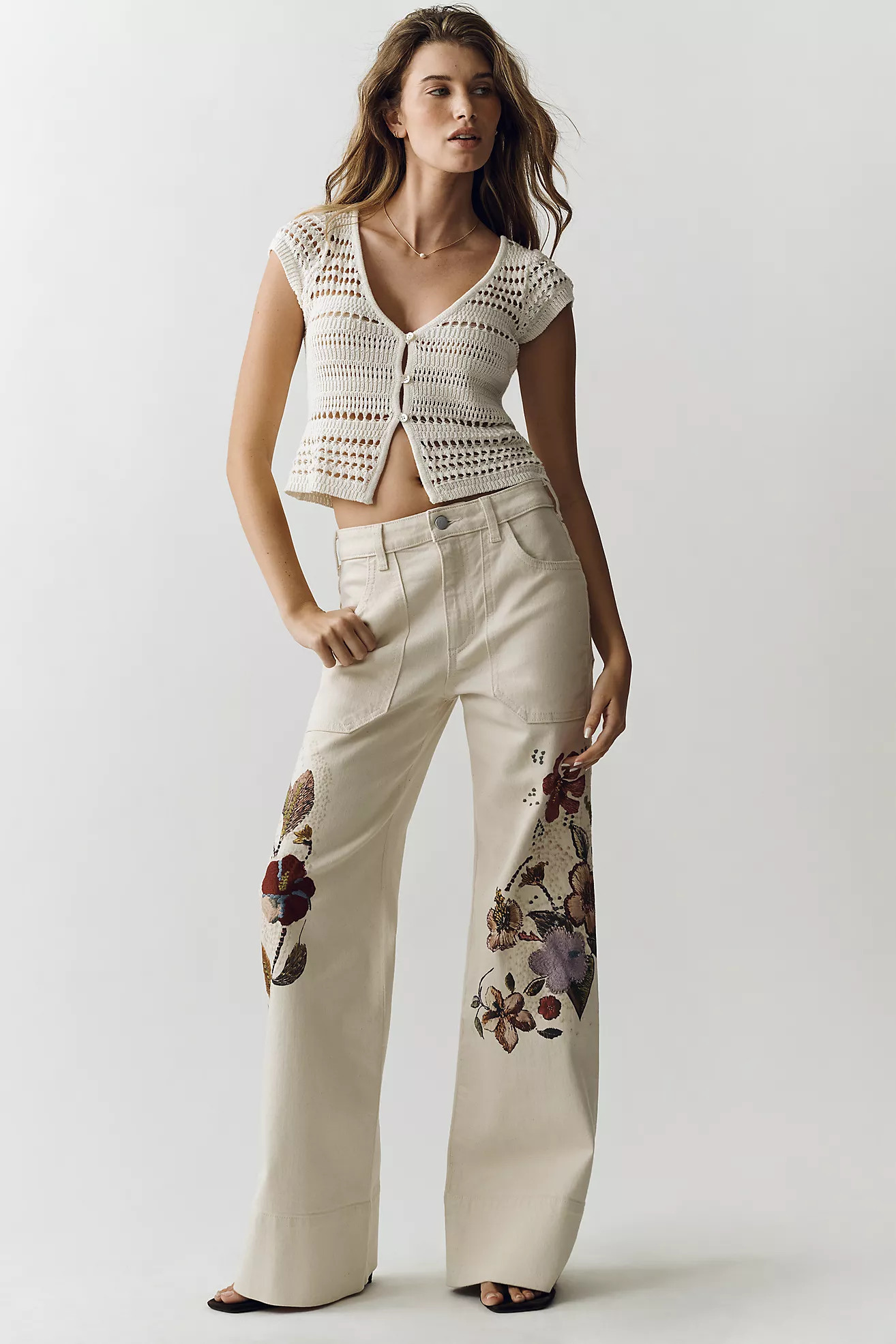 Pilcro Rylan High-Rise Relaxed Flared Jeans | Anthropologie (US)