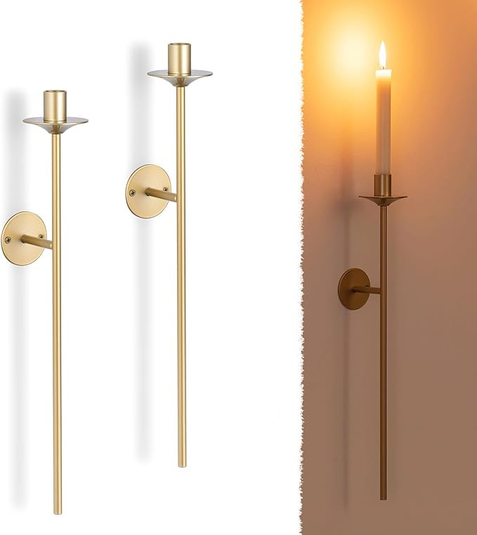 Romadedi Wall Sconces Candle Holder - Set of 2 Vintage Candle Sconces for Candlestick Taper Retro... | Amazon (US)