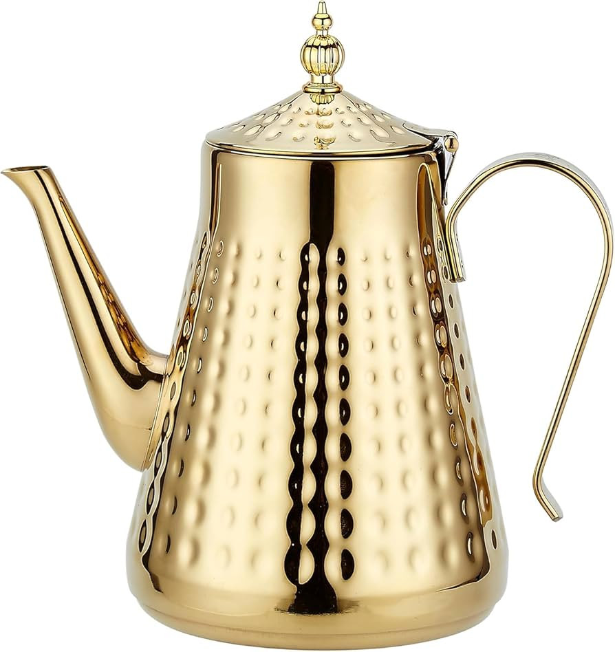 SANQIAHOME 1.8L(60oz) Stainless Steel Hammer Patterned Teapot With Removeable Infuser,Loose leaf ... | Amazon (US)