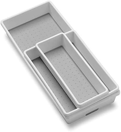madesmart Classic 3-Tray Bin Pack - White | CLASSIC COLLECTION | Multi-Purpose Storage | Soft-gri... | Amazon (US)