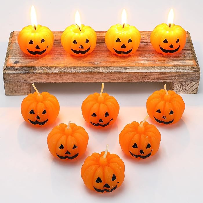 20 Pcs Halloween Pumpkin Candles 1.6"x 1.8" Mini Pumpkin Candles Bulk | Amazon (US)