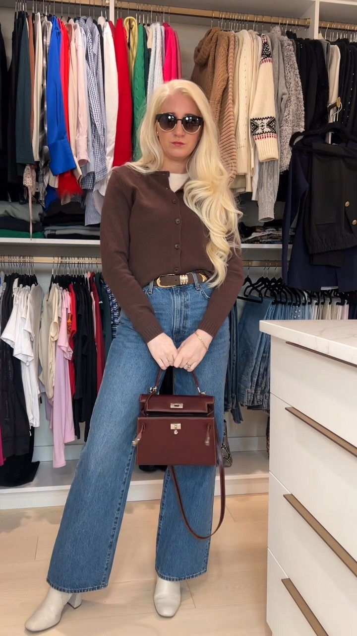 Full day of shopping today! Started getting all new Christmas decorations for our new house! This was the perfect cute and casual outfit for a day of shopping!! 
•
Actual:
- Cardigan: Zara
- Sunglasses: Tory Burch (10+ years old)
- Bag: brand La Sella Roma (got in Rome this spring)
- Booties: Target (no longer sold)


#LTKStyleTip #LTKSeasonal #LTKFindsUnder100