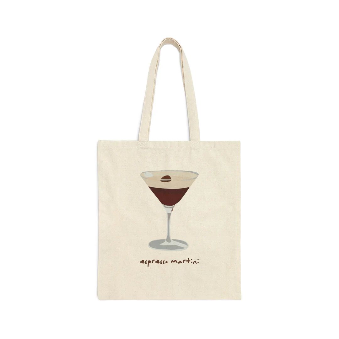 Espresso Martini Cocktail Recipe Canvas Tote Bag - Etsy | Etsy (US)