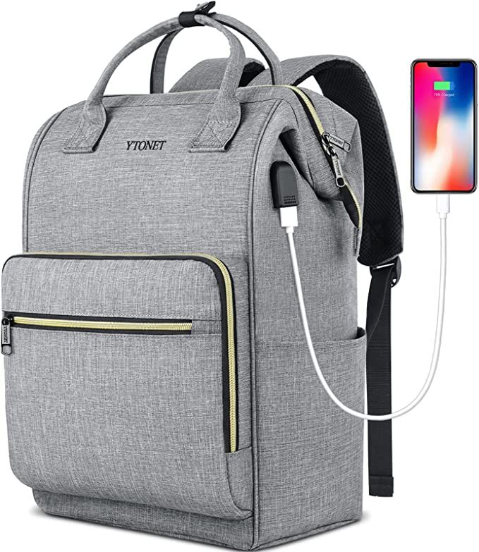 Laptop Backpack for Women, Travel Backpack Purse for 15.6 Inch Laptop with USB Charging Port, Col... | Amazon (US)