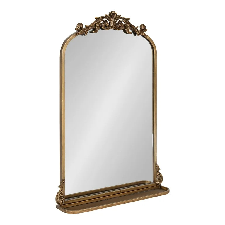Kate and Laurel Arendahl Traditional Vintage Arch Mirror with Shelf, 21 x 32, Gold, Baroque Antiq... | Walmart (US)
