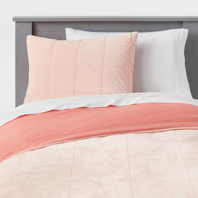 Duvet Windowpane Velvet Pink - Pillowfort™ | Target