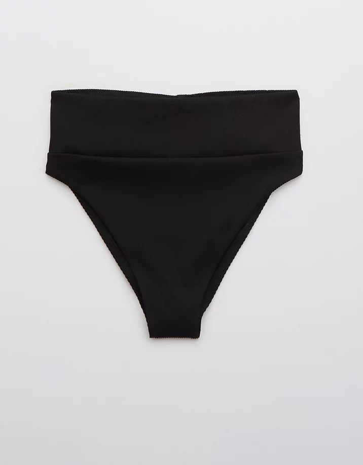 Aerie Ribbed High Cut Cheeky Bikini Bottom | American Eagle Outfitters (US & CA)