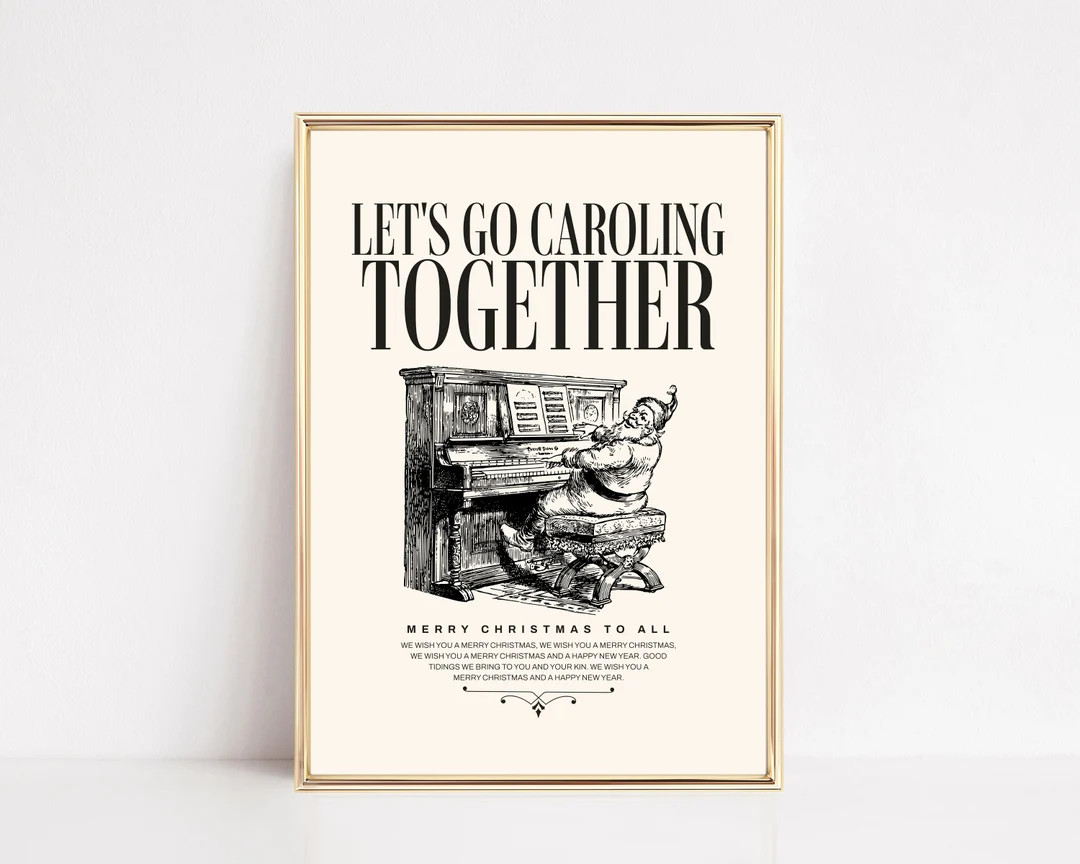 Neutral Christmas Print Vintage Santa Print Christmas Decor Christmas Wall Art Christmas Poster K... | Etsy (US)