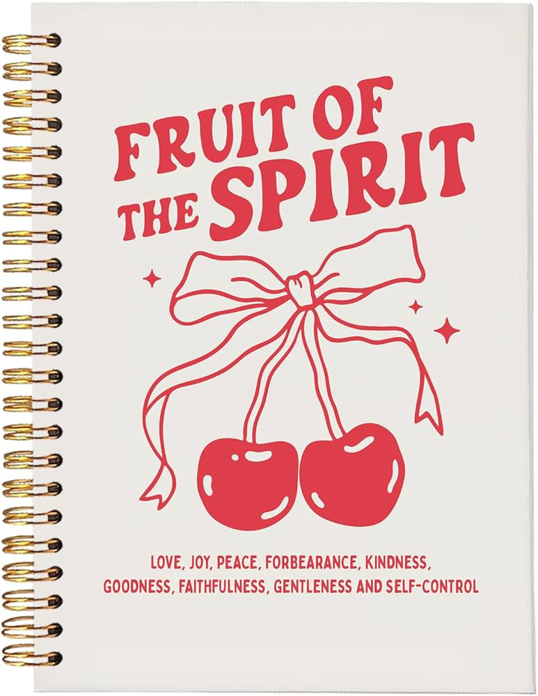 MOFUYU Gift for Woman Fruit of the Spirit Coquette Notebook,Pink Office Supplies,Cherry Bow Notep... | Amazon (US)