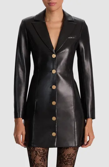 Alice + Olivia Michelle Long Sleeve Faux Leather Mini Blazer Dress | Nordstrom | Nordstrom