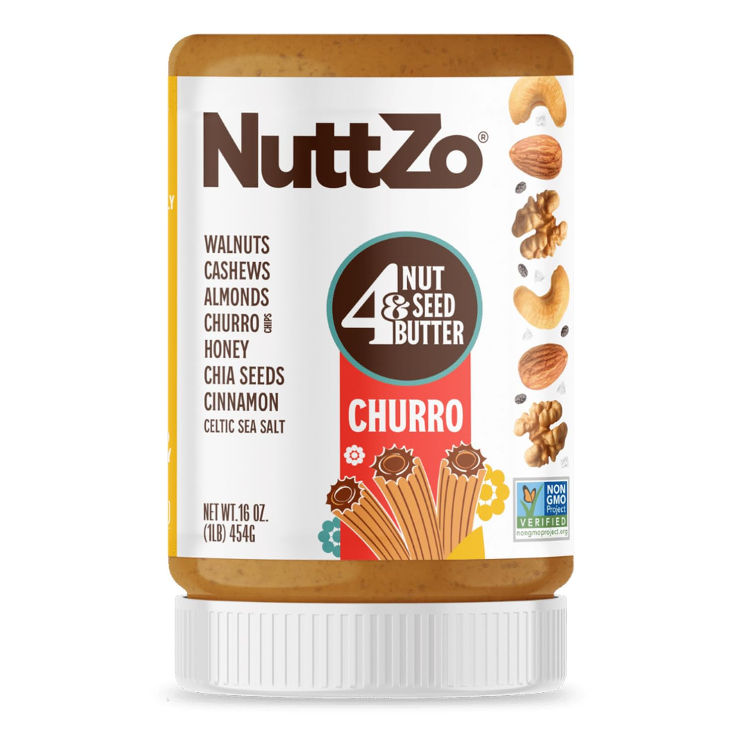 NuttZo Churro Nut & Seed Butter Spread, Mixed Nut Butter with Cashews Almonds Walnuts and Chia Se... | Amazon (US)