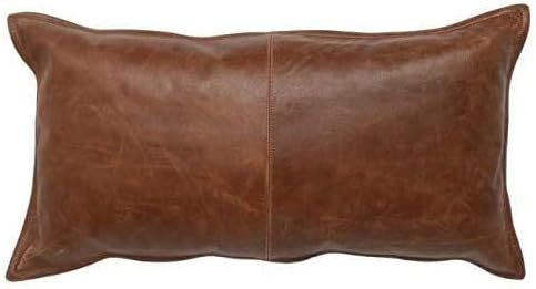 East India Leather 100% Lambskin Leather Pillow Cover - Sofa Cushion Case - Decorative Throw Cove... | Amazon (US)