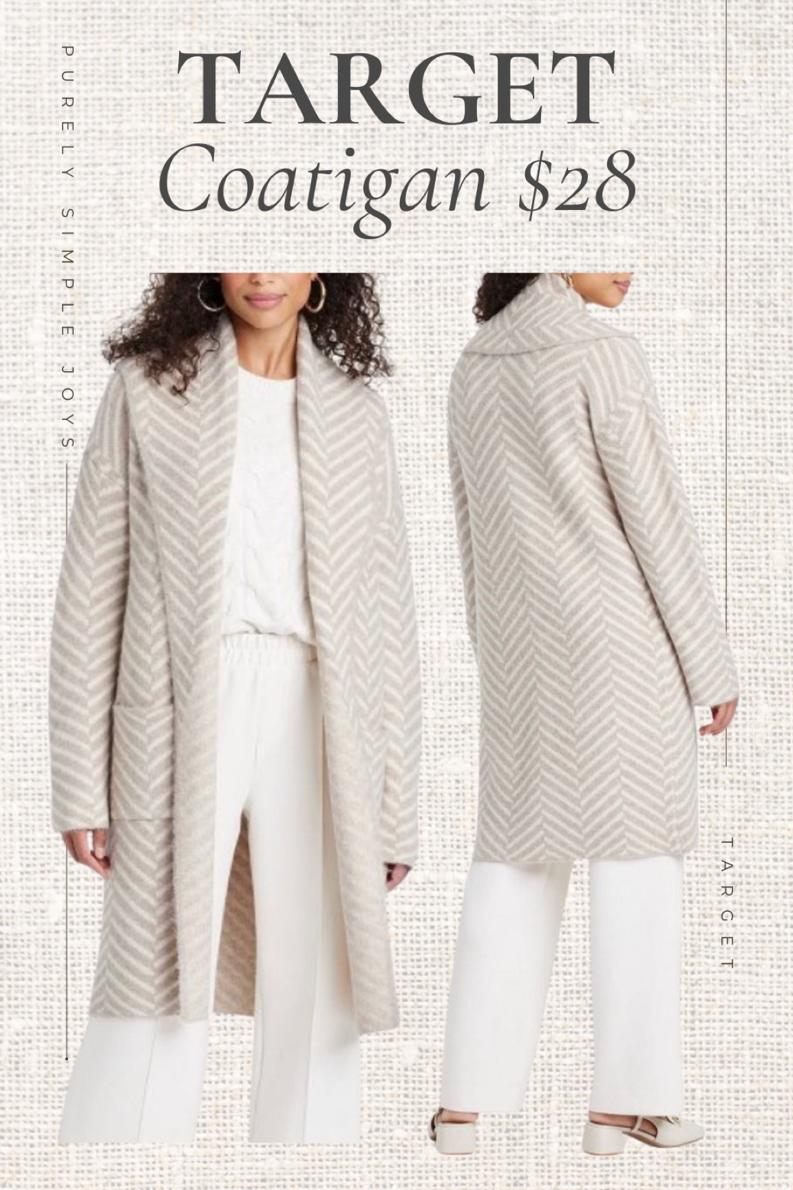 This coatigan from Target is so pretty and currently on sale. Love the chevron print on it! 

Target fall fashion
Fall outfits 
Cardigans 


#LTKFindsUnder50 #LTKSaleAlert #LTKStyleTip