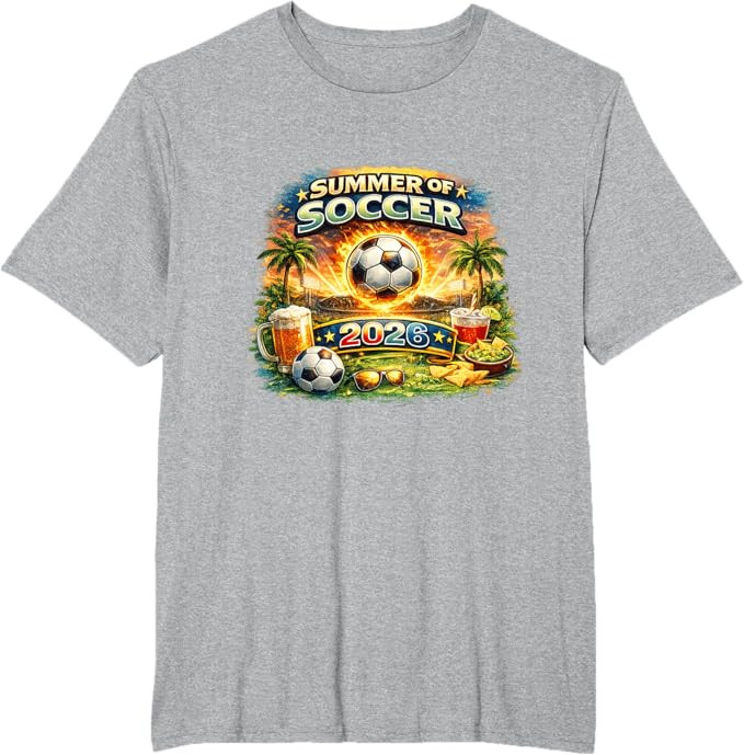 Summer of Soccer 2026 Fan Football Game Day Tropical T-Shirt | Amazon (US)