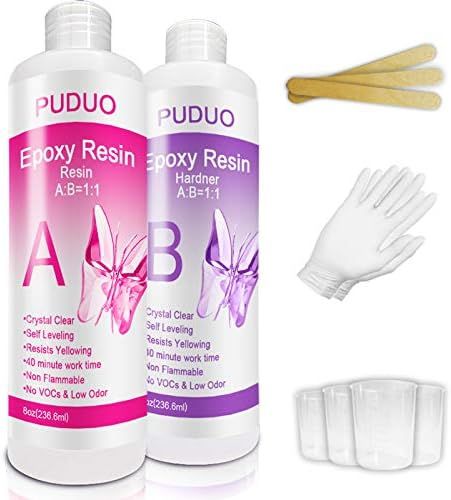 Epoxy-Resin-Crystal-Clear-Kit for Art, Jewelry, Crafts，Coating- 16 OZ Including 8OZ Resin and 8OZ Ha | Amazon (US)